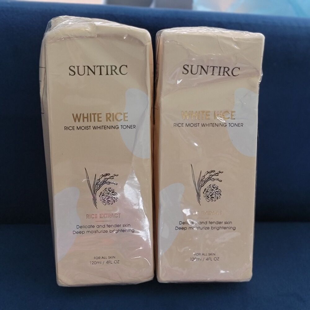 SUNTIRC White Rice Moist Whitening Toner Deep Moisturizer 4oz/120ml each 2 BOXES